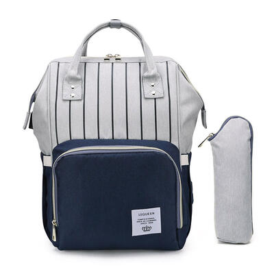 

Stripes Waterproof Mummy Diaper Handbag Big Capacity USB Maternity Backpack