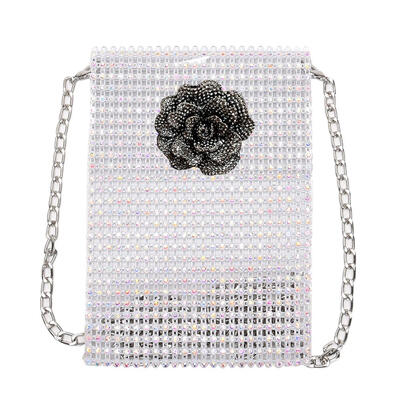 

Flower Rhinestone Shoulder Messenger Handbags Women Chain Crossbody Bags
