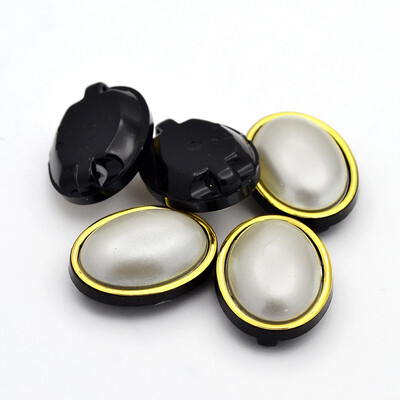 

Sew on Taiwan Acrylic Garment Accessories Oval OldLace 17x13x8mm Hole 1mm