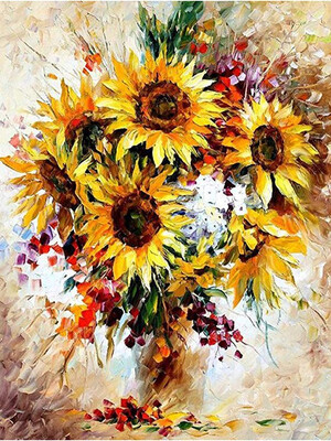 

9Tong DIY 5D Diamond Painting Kit Full Drill Square Diamond Arts Craft Canvas for Wall Decoration 118×157inch Sunflower