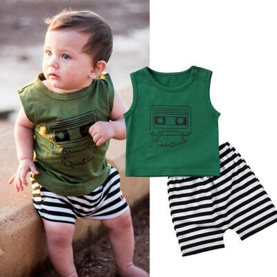 

2pcs Baby Boy T-shirt TopsPants Leggings Outfit Toddler Kids Summer Clothes Set