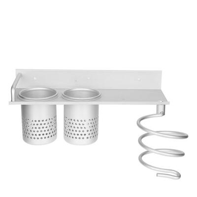 

Aluminum Comb Rack Hair Dryer Holder Hairdryers Storage Shelf Organizer Set