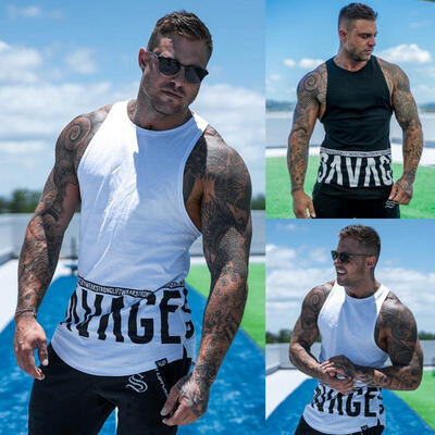 

Men&39s Gym Bodybuilding Stringer Tank Top Muscle Workout Sport Fitness Shirt