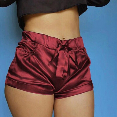 

Women Satin Elastic Sports Shorts Casual Beach Running Gym Yoga Hot Short Pants