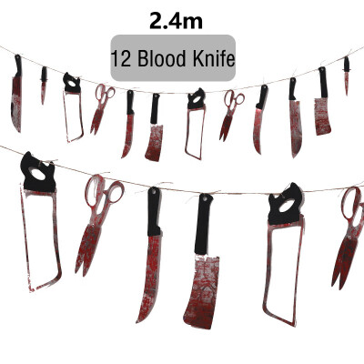 

Halloween Horror Decorations Haunted House Bars 12 Blood Knife Strings