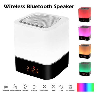 

Portable Wireless Bluetooth Speaker&LED Light Lamp Alarm Clock with Quality Sound MP3 Player Micro TF SD Card AUX