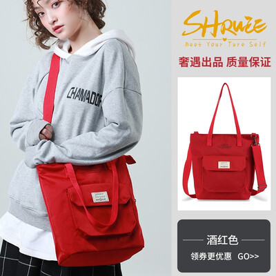 

Black canvas bags female oblique swabbing students Korean version Japanese ins bags large capacity literature&art single shoul