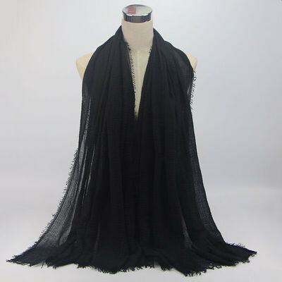 

180x95cm Cotton Linen Crinkle Cloud Hijab Scarf Shawl Soft Islam Muslim