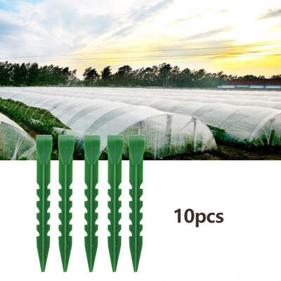 

Greensen 10pcs Greenhouse Bracket Insect Proof Net Fixing Pegs Plastic Piles Fixed Accessories