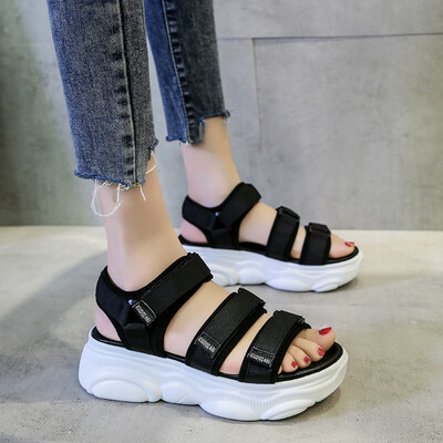

Sequin sandals Summer tide of students in Rome womens shoes with super-hot flat soles&INS thick soles