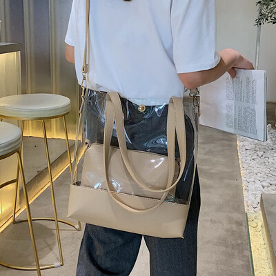 

French small bag of foreign shoulder bag handbags new 2019 large capacity casual Messenger bag wild transparent bag