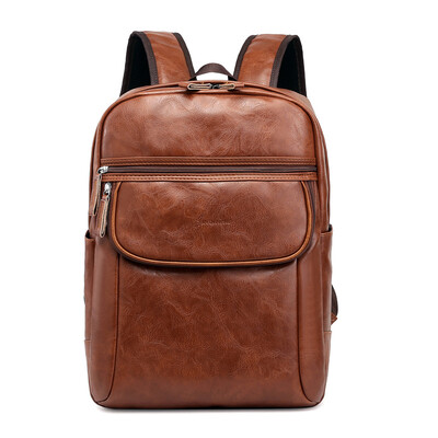 

New mens pu leather backpack briefcase computer bag casual student bag