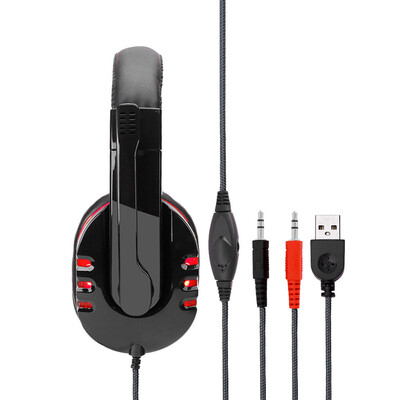 

SY733MV Wired Computer Gaming Headphones Over-ear Game Headset With Microphone AUXUSB Port Volume Control for PC