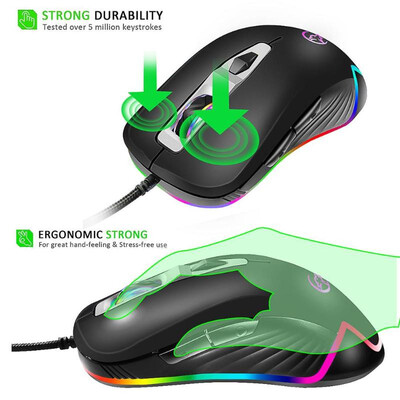 

YWYT G827 Gaming Mouse Wired Backlight 6 Programmable Buttons Mouse Black