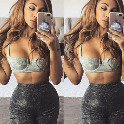 

USA Women Sexy Striped Crop Top Bustier Tube Crop Tank Top Cami Tops Vest Blouse