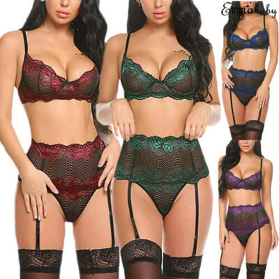 

Sexy Women Nightwear G-string Garter Belt Stocking Set Lingerie Sleepwear Set