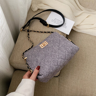 

Lingge chain bag small fresh lock female bag new 2019 Korean version of Joker shoulder bag ins Messenger bag