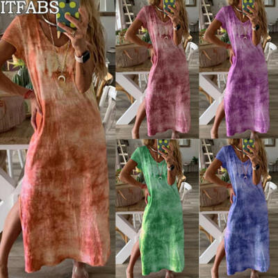 

UK Womens Maxi Boho Open Summer Long Skirt Hippie Holiday Beach Party Sun Dress