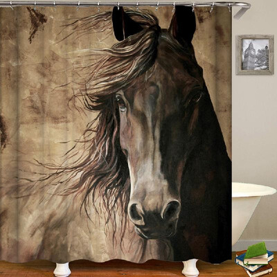 

Shower Curtain Animal Print Blackout Curtains Waterproof Mildew-proof Bathroom Curtain 71"x71"