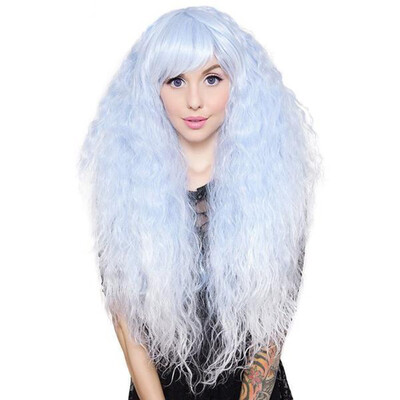 

〖Follure〗Womens Fashion Wig Pink Synthetic Hair Long Wigs Wave Curly Wig