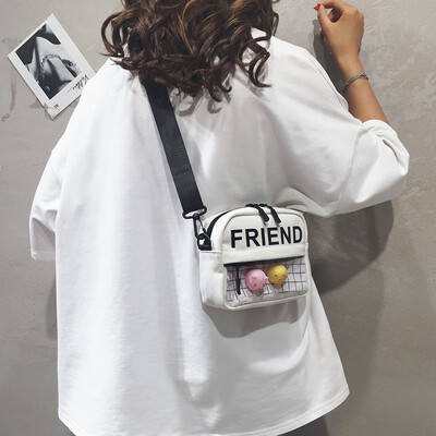 

Childrens small bag female 2019 new Japanese Harajuku girl shoulder Messenger bag cute ugly cartoon canvas bag