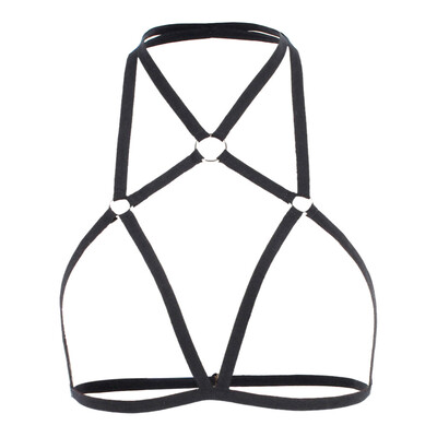 

Toponeto Alluring Women Cage Bra Elastic Cage Bra Strappy Hollow Out Bra Bustier