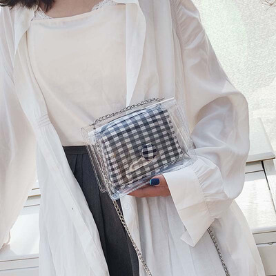 

Net red texture transparent jelly small bag female 2019 new wave Korean version of the wild foreign gas chain shoulder Messenger bag