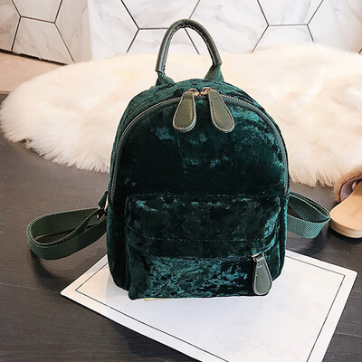 

Tailored Women Girl Velour Backpack Student Solid Color Travel School Crossbody Bag