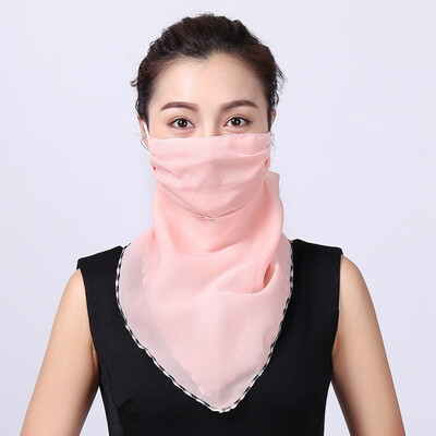 

Mask dustproof&breathable female sunscreen summer thin section UV protection washable chiffon neck scarf large mask