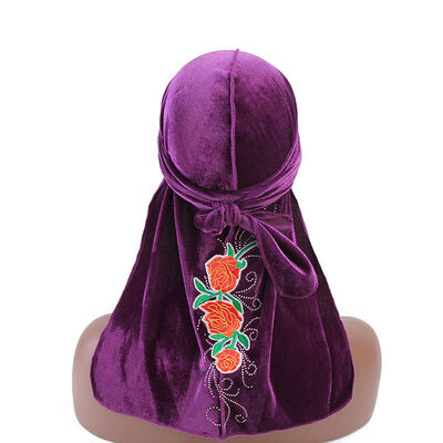 

Unisex Men Women Velvet Breathable Bandana Cap Turban Hats Durag Headwear Scarf