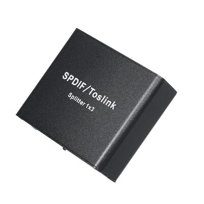 

SPDIF Toslink Digital Optical Audio Splitter 1x3 Optical Splitter Adapter 1 in to 3 Out with Power Adapter