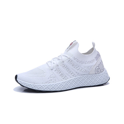 

2019 spring&autumn models flying woven mens shoes tide shoes mens sports shoes breathable running shoes mesh students leisure lazy shoes