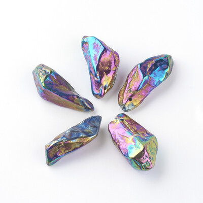 

Plated Natural Quartz Big Pendants Mixed Shapes Multi-color Plated 5157x2028x1620mm Hole 2mm