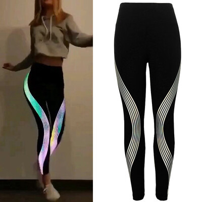 

Tailored Women Neon Rainbow Leggings Fitness Sports Gym Running Yoga Athletic Pants