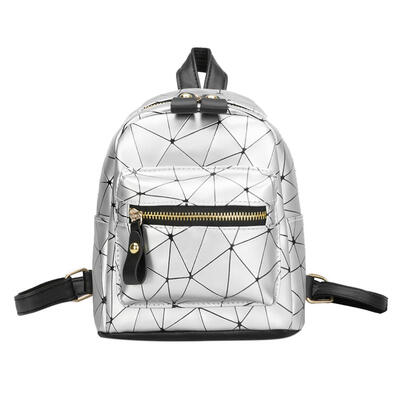 

Diamond Lattice Leather Mini Backpacks Women Geometry Travel Shoulder Bags