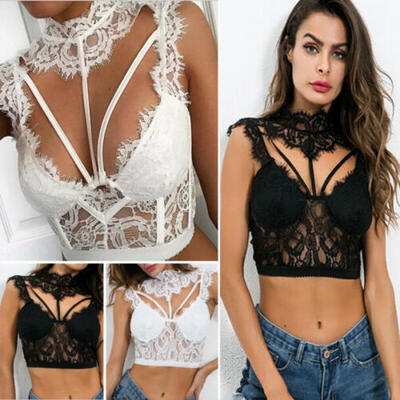 

Sexy Women Lace Floral Bralette Bralet Bra Bustier Crop Tank Top Cami Unpadded