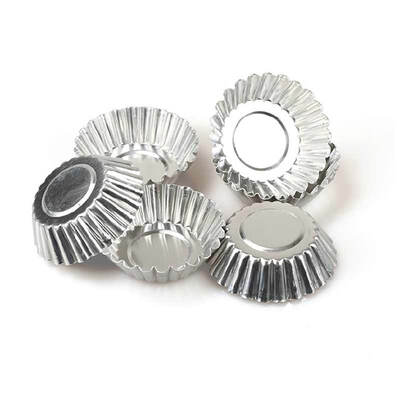 

6PCS Aluminum Thick Lace Round Egg Tart Bake Cake Mold
