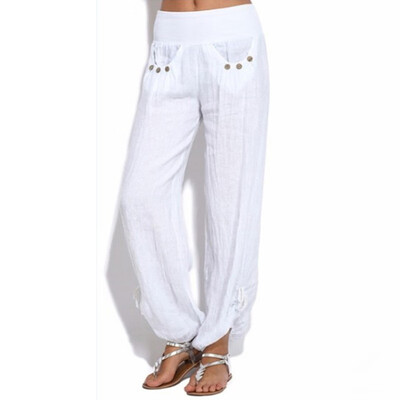 

Women Elastic Waist Casual Loose Baggy Harem Trousers Bottoms Palazzo Yoga Pants