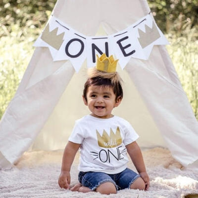 

Fashion 1ST Birthday Toddler Infant Kids Baby Boys Girls Clothes T-shirt Tops Blouse
