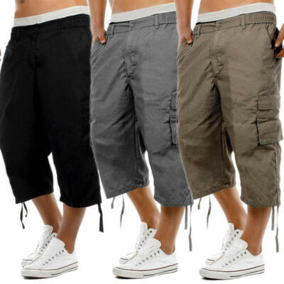 

4 Colors Mens 34 Casual Cargo Workwear Pants Trousers Short Pans Size -3XL