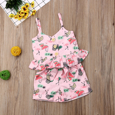 

Newborn Infant Baby Girl Summer Flamingo Tops Vest Shorts Pants Clothes Outfits