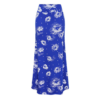 

Roseonmyhand Womens Summer Casual High Waist Flower Printed Bodycon Long Maxi Skirt