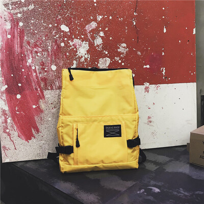 

Shoulder bag mens Korean version of the college wind solid color backpack large-capacity fashion tide brand high school student b