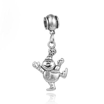 Tibetan Style Alloy European Dangle Beads Large Hole HumanClownJester Beads Antique Silver 43mm Hole 5mm