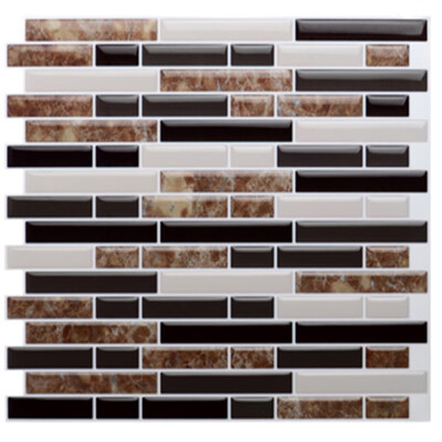 

White Grey Marble Mosaic Peel And Stick 3D Wall Tile Self Adhesive Home Decal