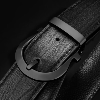 

Guangzhou factory belt mens leather fashion wild pin buckle belt mens youth Korean casual belt custom