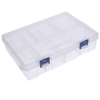

Double Layer 8 Grid Transparent Plastic Storage Box Hardware Tool Box