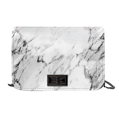 

Creative Women Marble Patent Leather Handbag Messenger Shoulder Chain Bags