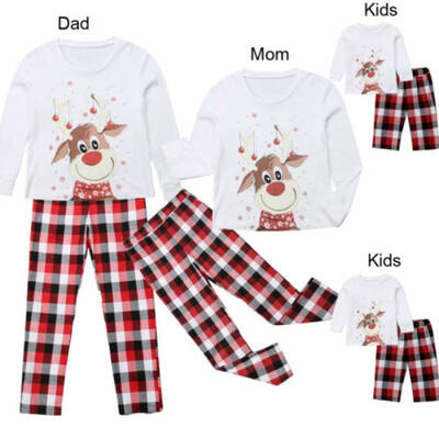 

Family Matching Christmas Pajamas Set Womens Mens Kids Xmas Sleepwear Nightwear
