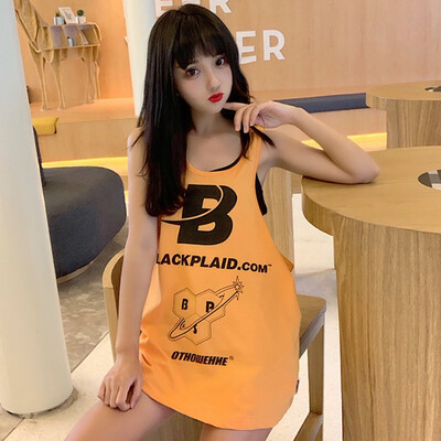 

Summer Womens Fashion Casual Vest Letter Print Tank Top T Shirt Tops